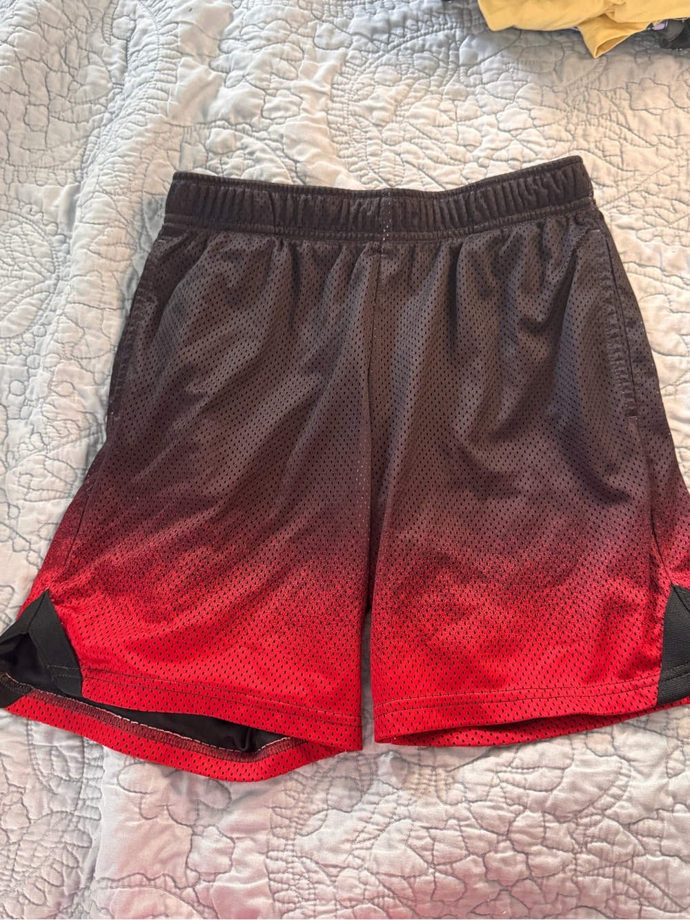 all in motion kids Black to Red Gradient Athletic Shorts XL 14